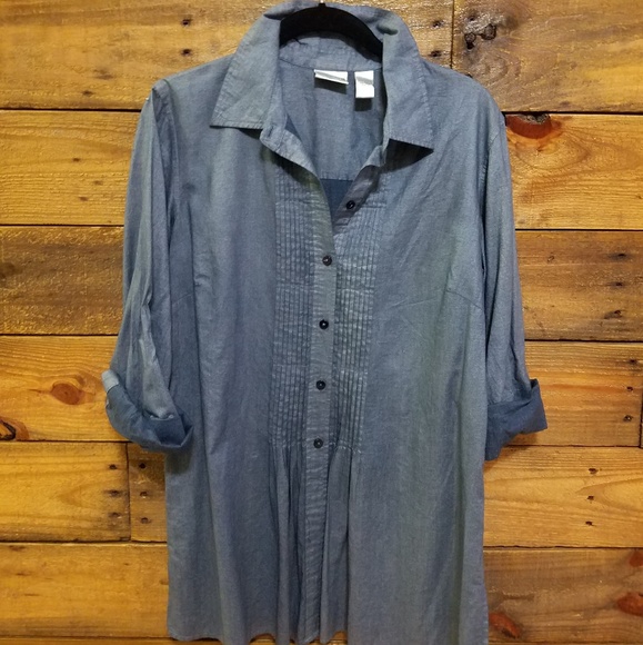 Chico's denim tunic shirt - Picture 1 of 5